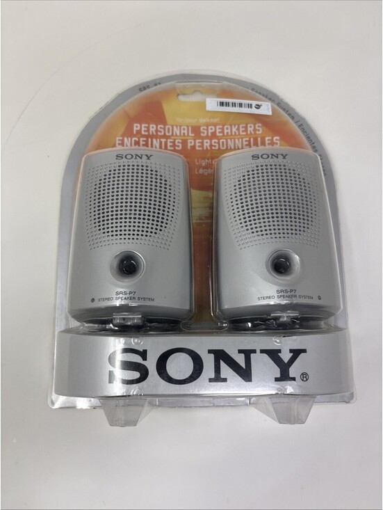 Sony Other - New SONY SRS-P7 STEREO WALKMAN SPEAKERS Silver Portable 2001 MM
